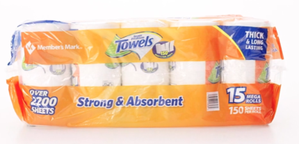 Super Premium 2-Ply Select & Tear Paper Towels (150 sheets/roll, 15 rolls)